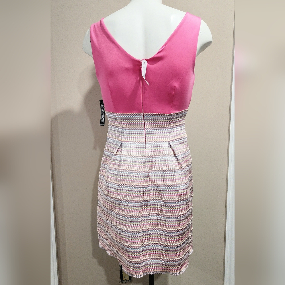 NWT NY&Company Havana Pink Striped Bandage Cocktail Dress Size Large - Picture 2 of 14